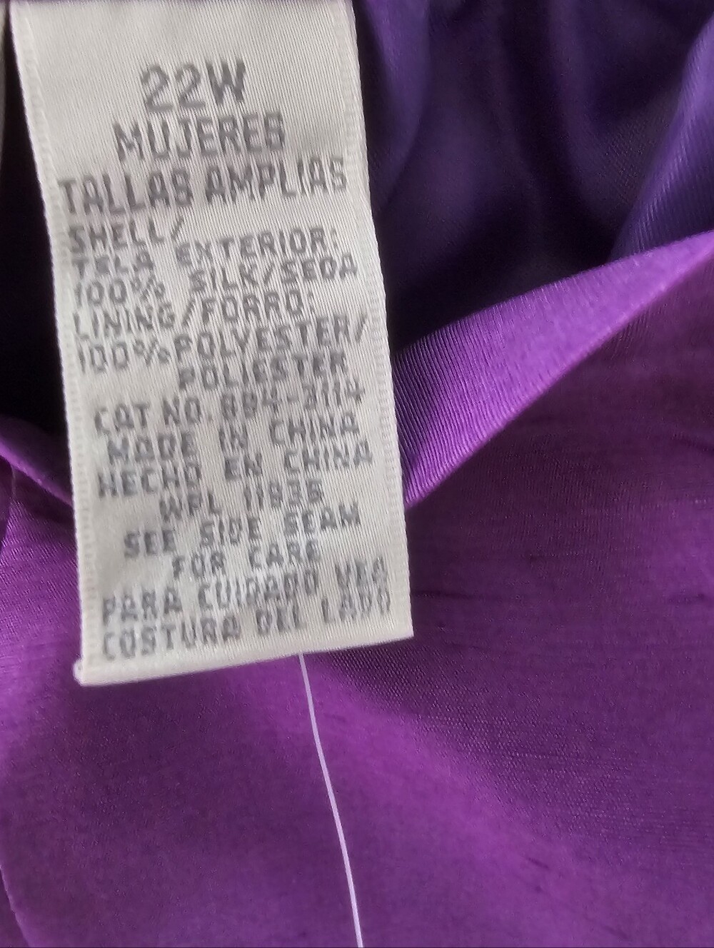 NWT Worthington 100% Washable Silk Pants Lined Women’s 22W Purple Career Luxury - Picture 6 of 16